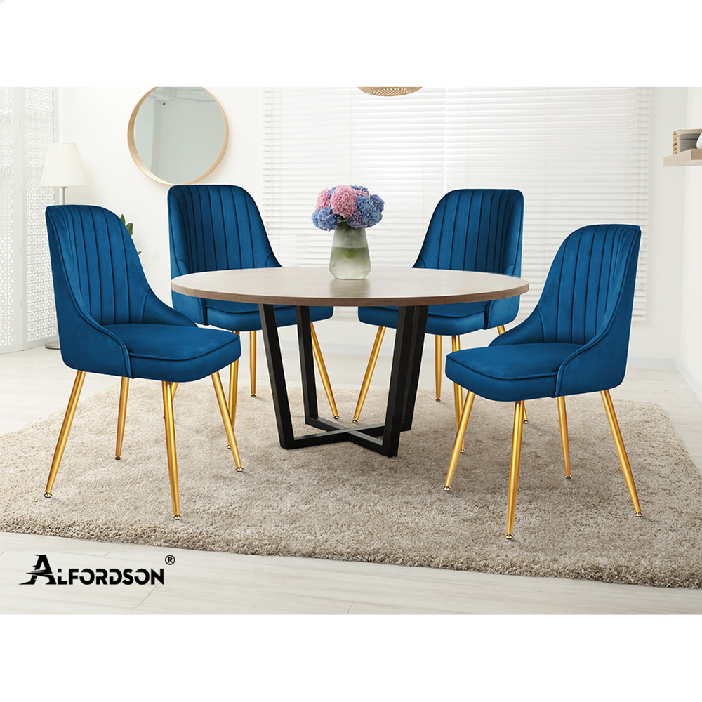 ALFORDSON Dining Chairs Kitchen Accent Lounge Padded Tufted Seat Velvet x2/x4 - Picture 56 of 121