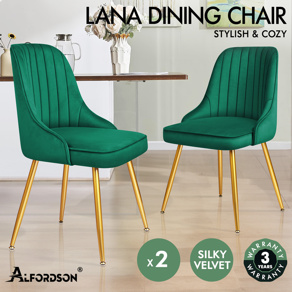 ALFORDSON Dining Chairs Kitchen Accent Lounge Padded Tufted Seat Velvet x2/x4 - Picture 65 of 121