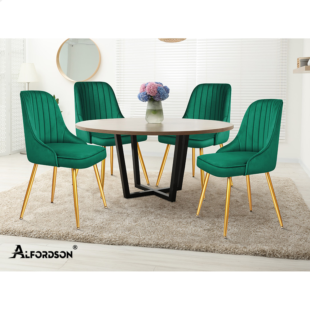 ALFORDSON Dining Chairs Kitchen Accent Lounge Padded Tufted Seat Velvet x2/x4 - Picture 75 of 121