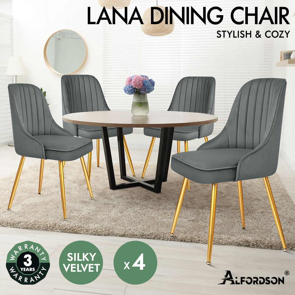 ALFORDSON Dining Chairs Kitchen Accent Lounge Padded Tufted Seat Velvet x2/x4 - Picture 14 of 121