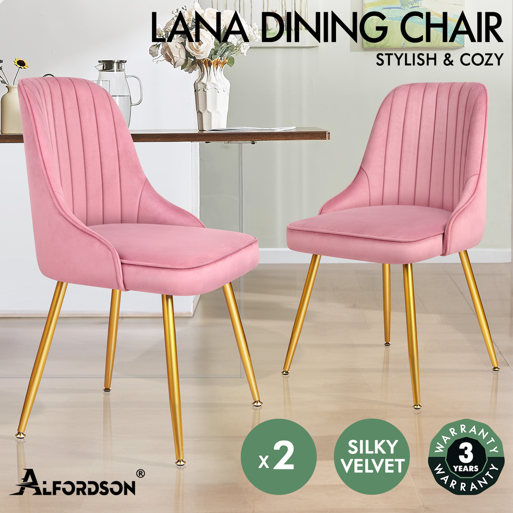 ALFORDSON Dining Chairs Kitchen Accent Lounge Padded Tufted Seat Velvet x2/x4 - Picture 84 of 121
