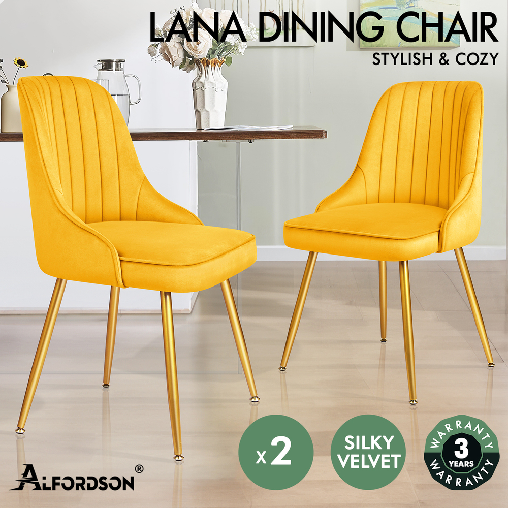 ALFORDSON Dining Chairs Kitchen Accent Lounge Padded Tufted Seat Velvet x2/x4 - Picture 103 of 121
