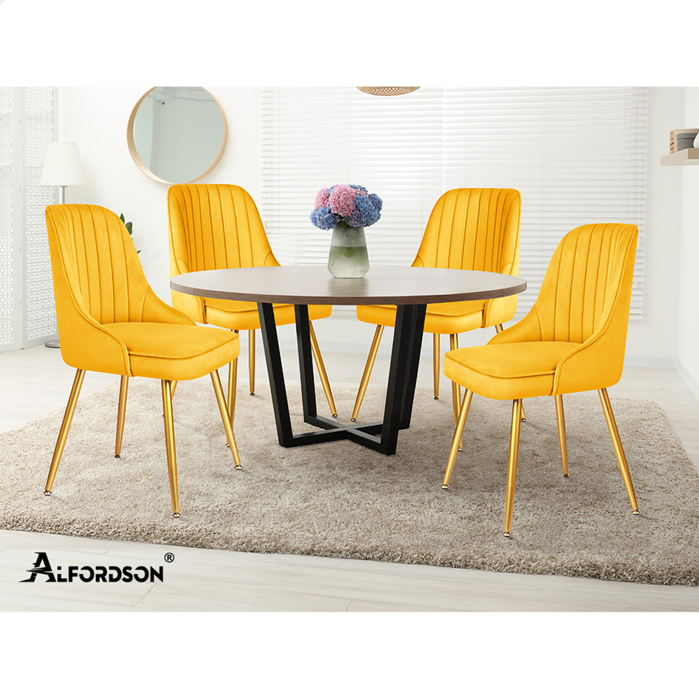 ALFORDSON Dining Chairs Kitchen Accent Lounge Padded Tufted Seat Velvet x2/x4 - Picture 113 of 121