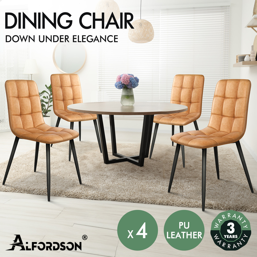 ALFORDSON Dining Chairs Kitchen Swivel PU Leather Sherpa Velvet Wooden x1/x2/x4 - Picture 339 of 592