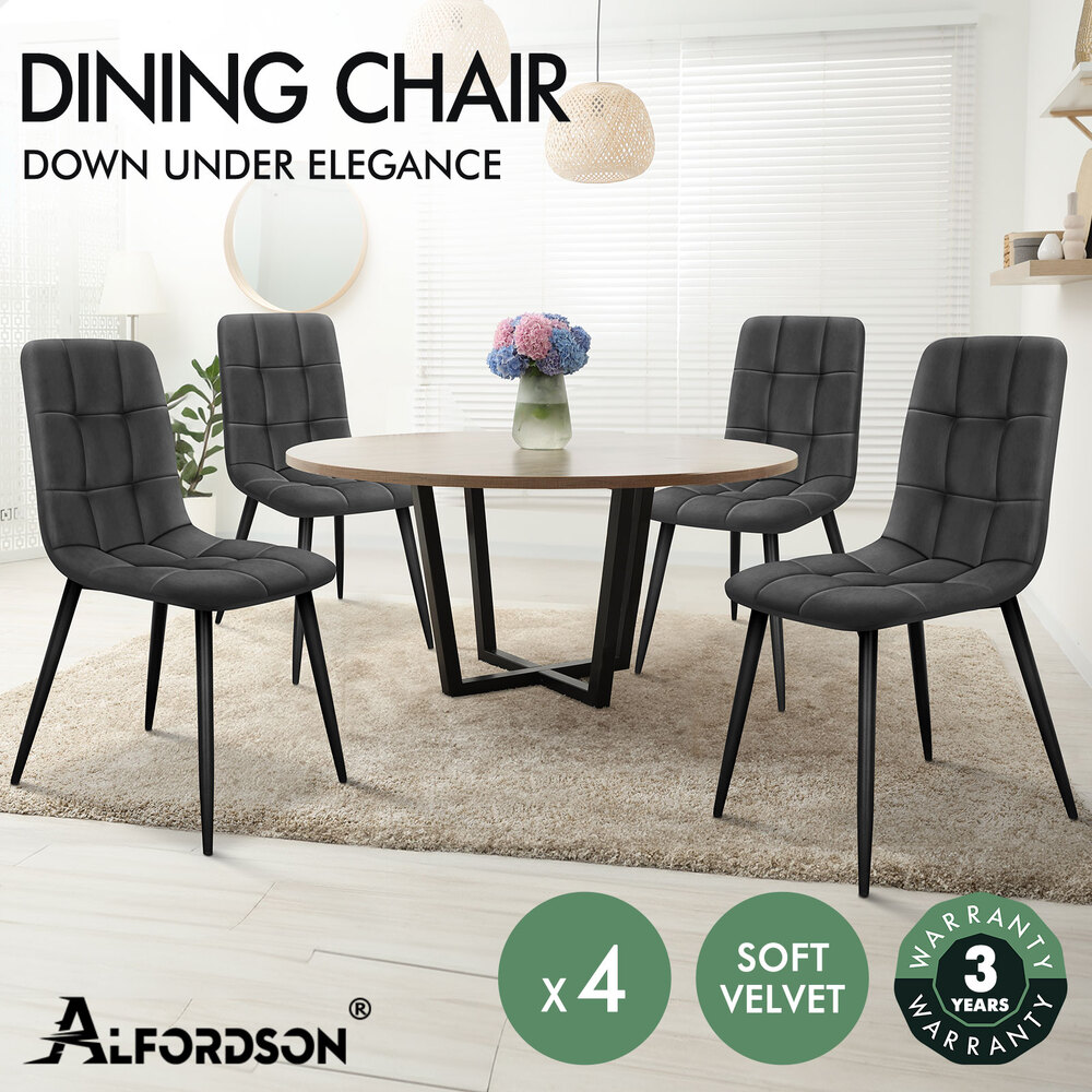 ALFORDSON Dining Chairs Kitchen Swivel PU Leather Sherpa Velvet Wooden x1/x2/x4 - Picture 349 of 592