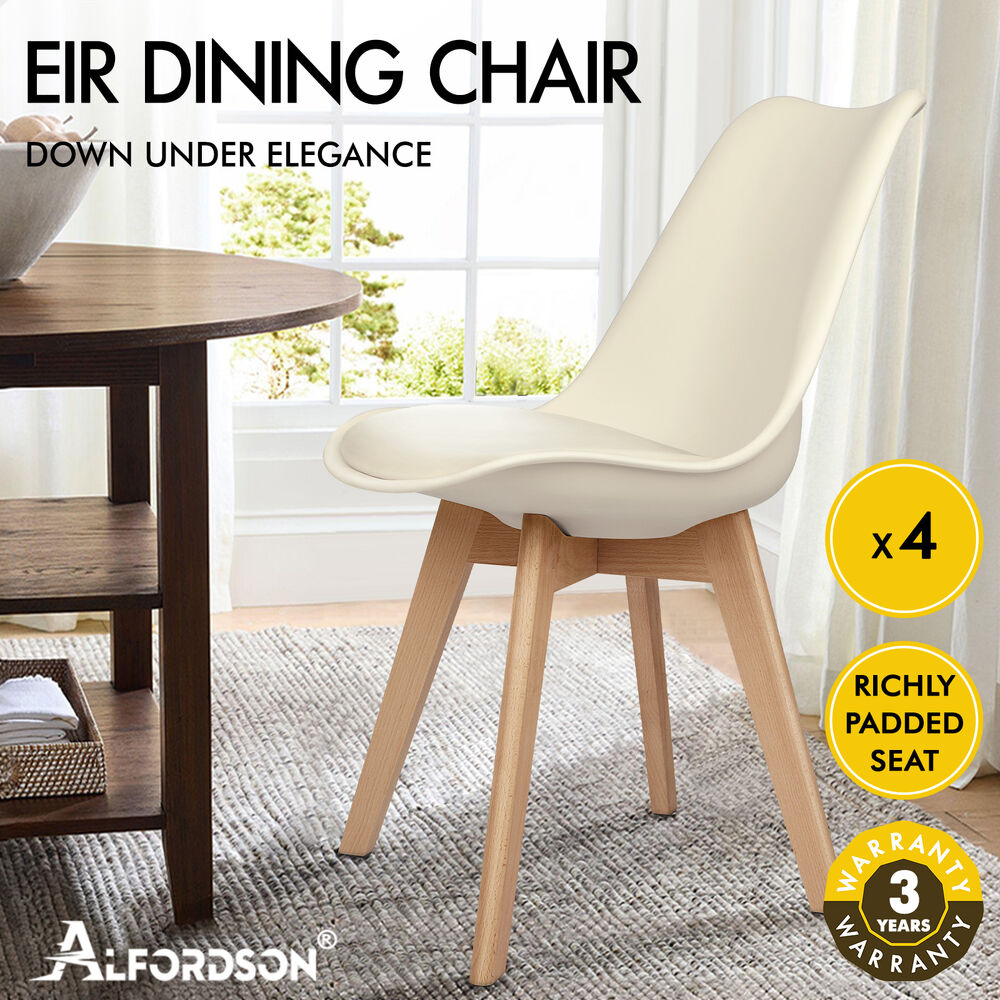 ALFORDSON Dining Chairs Kitchen Swivel PU Leather Sherpa Velvet Wooden x1/x2/x4 - Picture 440 of 592