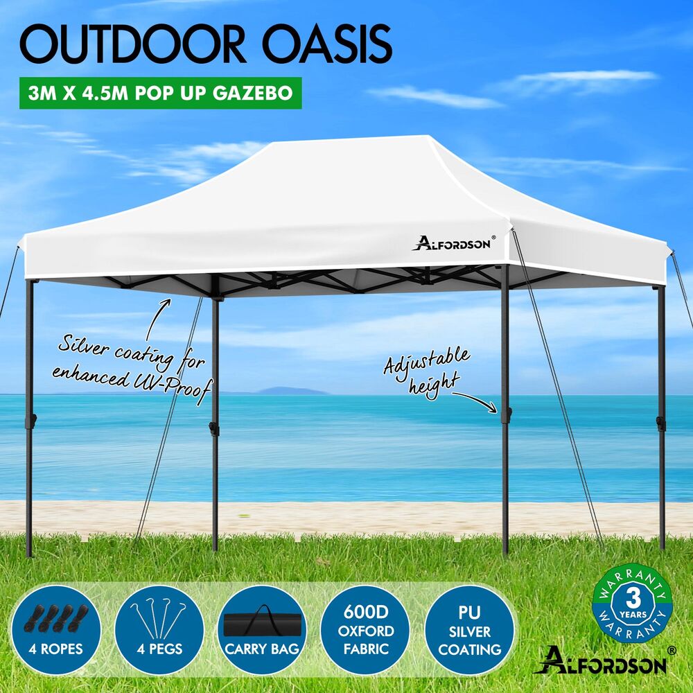 ALFORDSON Gazebo 3x4.5m Pop Up Marquee Outdoor Folding Tent Wedding Party Canopy - Picture 40 of 99