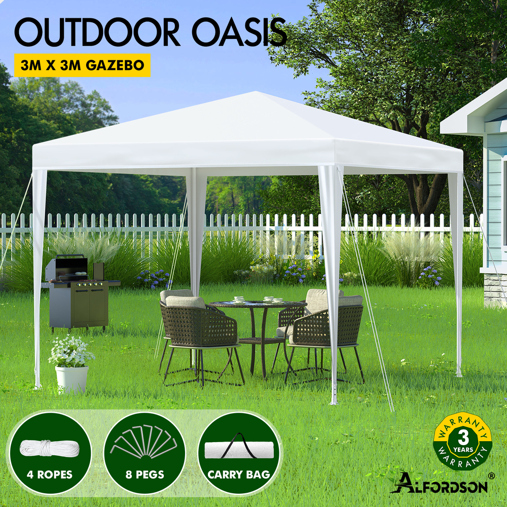 ALFORDSON Gazebo 3x3m Pop Up PE Mesh Marquee Outdoor Folding Tent Wedding Canopy - Picture 5 of 160