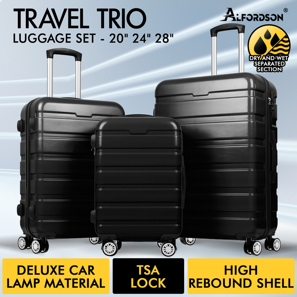 ALFORDSON Luggage 3PCS Set Suitcase Travel Trolley TSA Carry on Hard Case - Picture 4 of 27