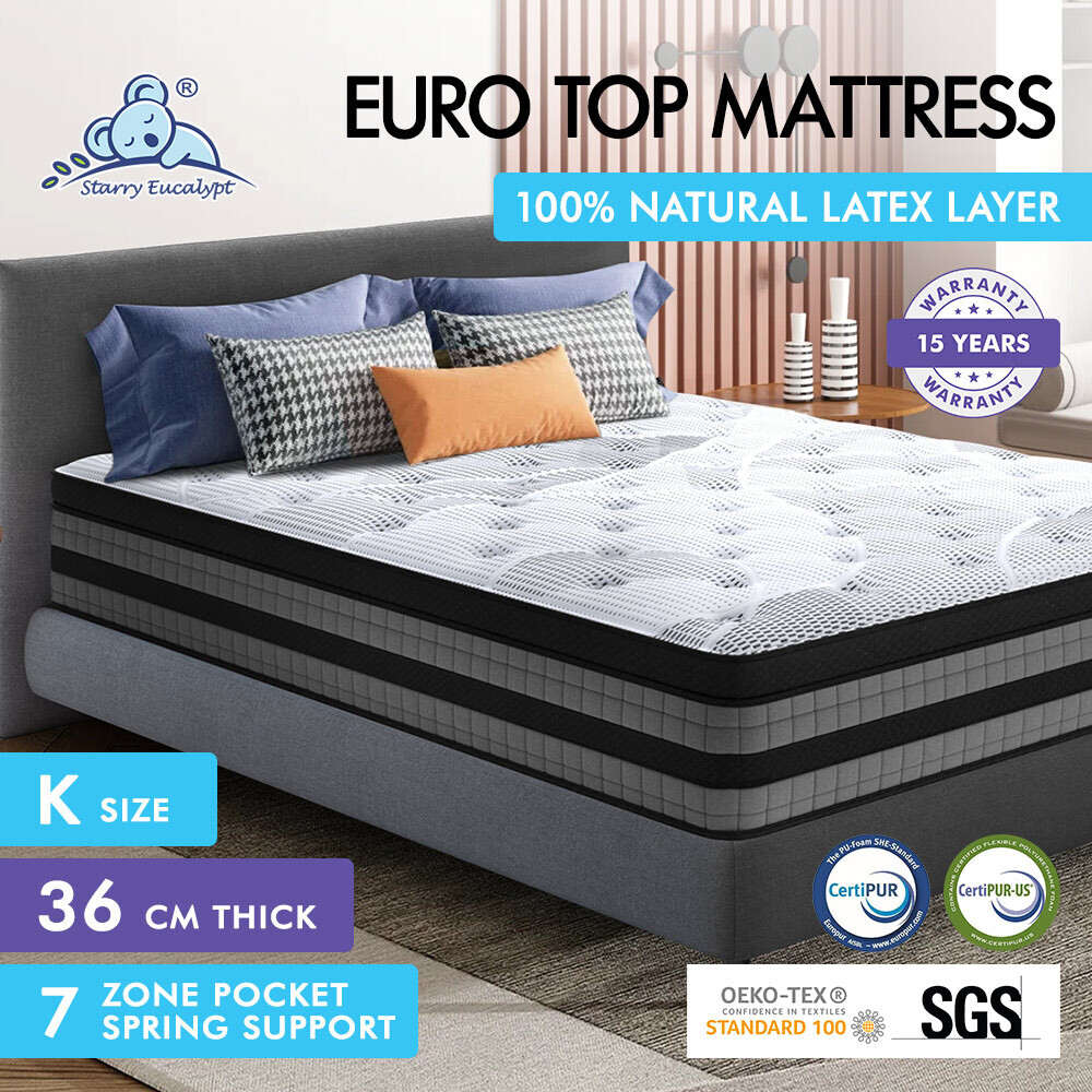 STARRY EUCALYPT Mattress Pocket Spring Latex Cool Gel Foam Queen King Single - Picture 123 of 332