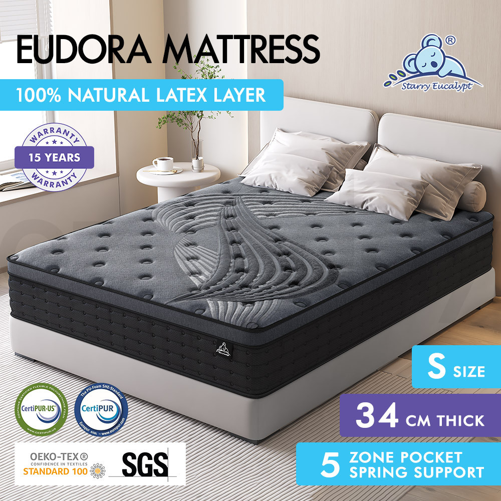 STARRY EUCALYPT Mattress Queen Double King Single Bed Spring Foam Euro PillowTop - Picture 193 of 876