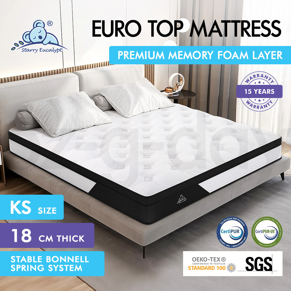 STARRY EUCALYPT Mattress Euro Top Memory Foam Bed Queen Double King Single - Picture 159 of 318