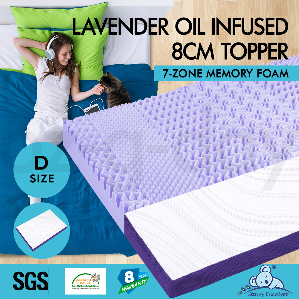 STARRY EUCALYPT Memory Foam Mattress Topper 5/8/10/12cm Bamboo 7-Zone Cool Gel - Picture 673 of 912