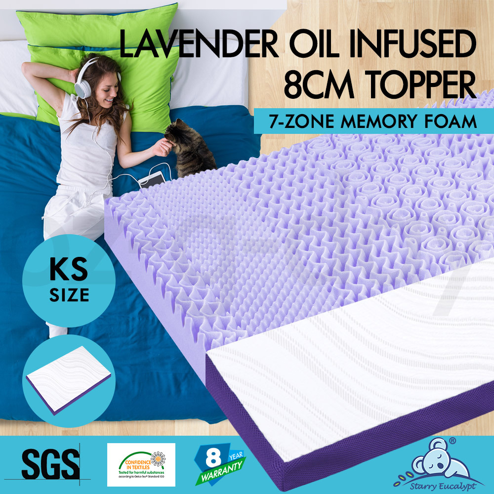 STARRY EUCALYPT Memory Foam Mattress Topper 5/8/10/12cm Bamboo 7-Zone Cool Gel - Picture 697 of 912