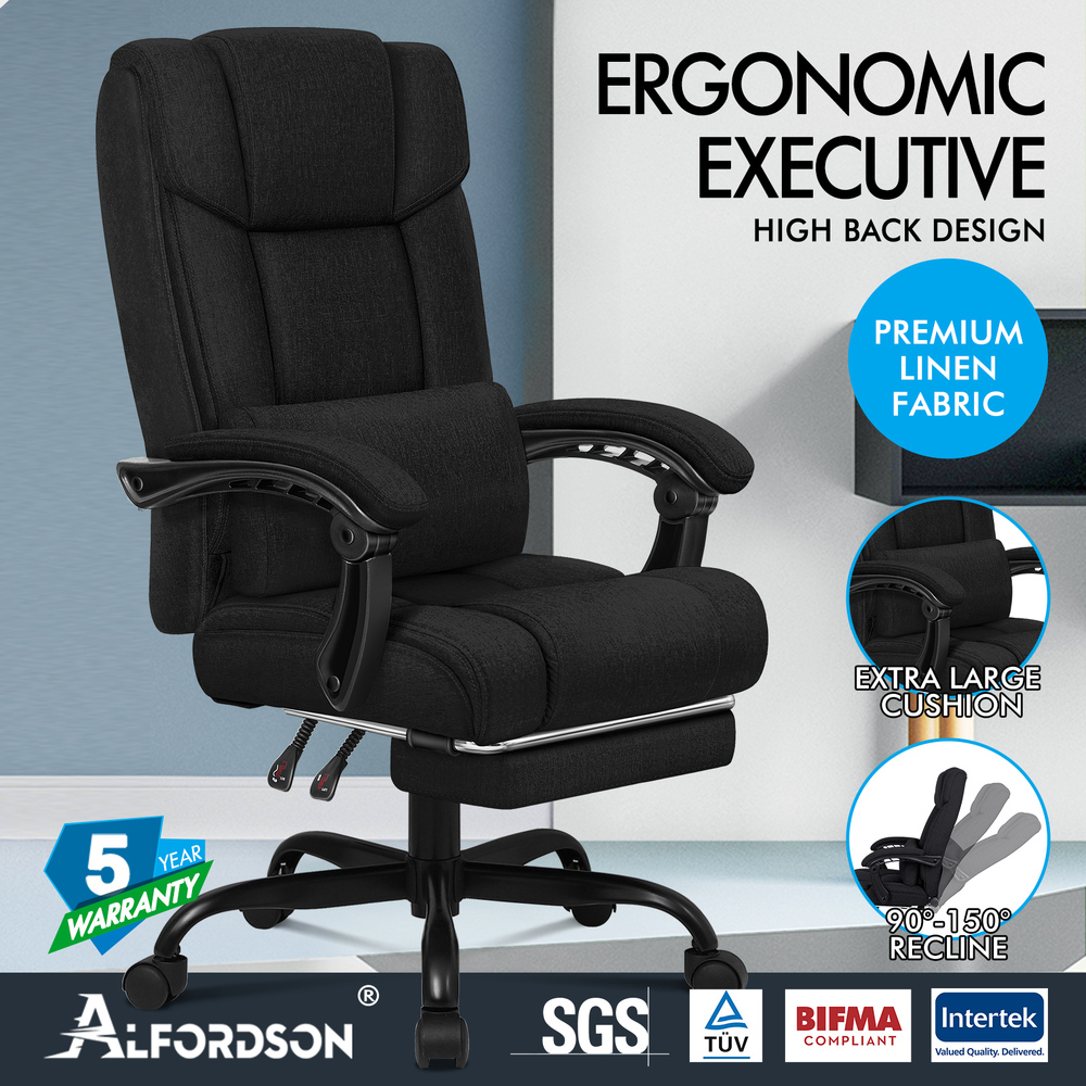 ALFORDSON Office Chair Mesh Executive Gaming Seat Leather Fabric Racing Tilt - Picture 133 of 1,188