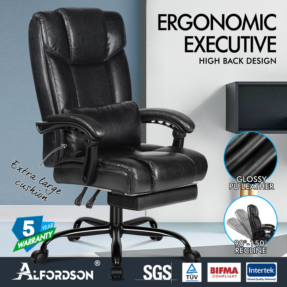 ALFORDSON Office Chair Mesh Executive Gaming Seat Leather Fabric Racing Tilt - Picture 109 of 1,188