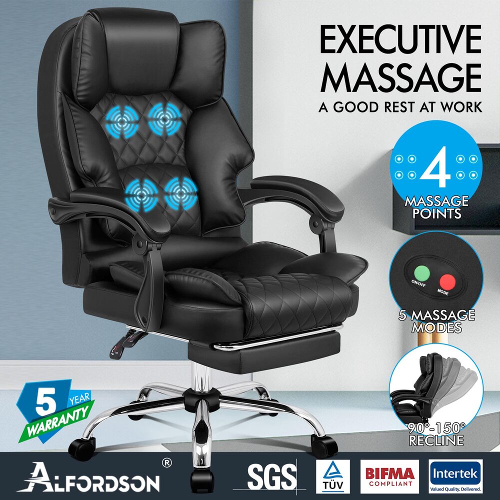 ALFORDSON Office Chair Mesh Executive Gaming Seat Leather Fabric Racing Tilt - Picture 265 of 1,188