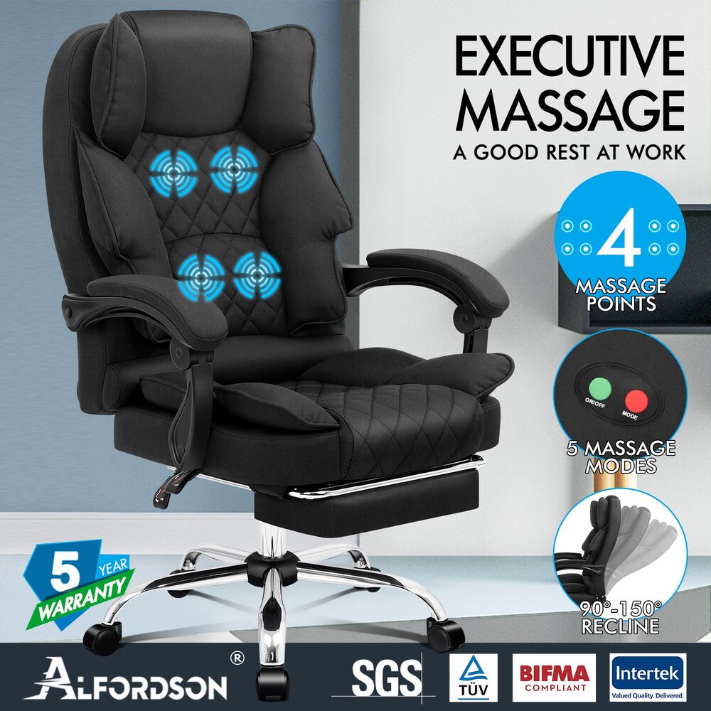 ALFORDSON Office Chair Mesh Executive Gaming Seat Leather Fabric Racing Tilt - Picture 313 of 1,188