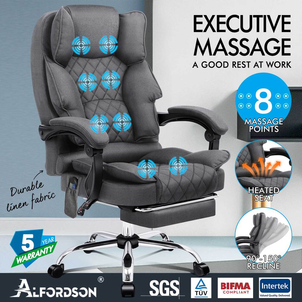 ALFORDSON Office Chair Mesh Executive Gaming Seat Leather Fabric Racing Tilt - Picture 385 of 1,188