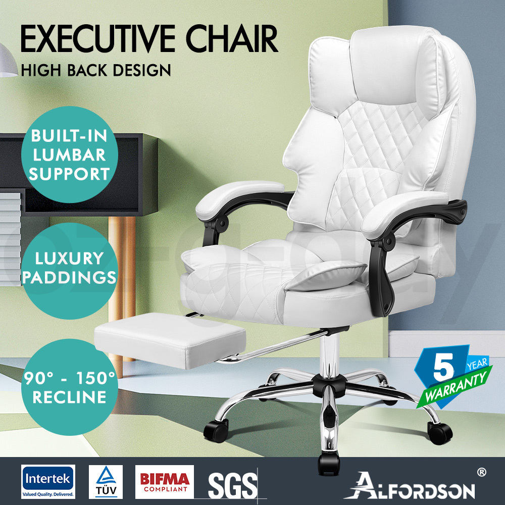 ALFORDSON Office Chair Executive Seat Fabric Racing Computer Work Recliner - Picture 64 of 111