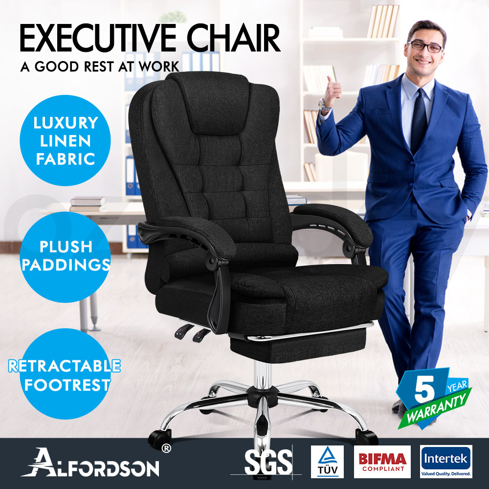 ALFORDSON Office Chair Mesh Executive Gaming Seat Leather Fabric Racing Tilt - Picture 505 of 1,188