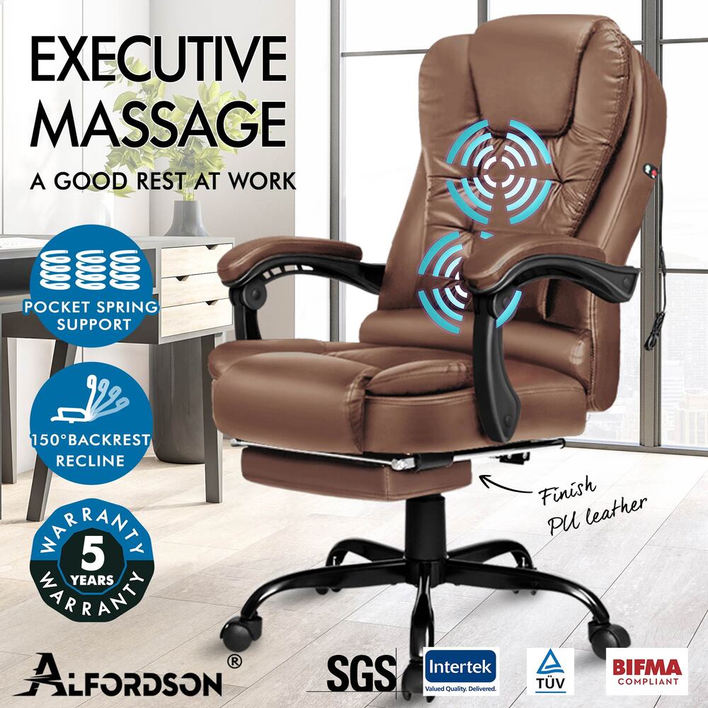 ALFORDSON Office Chair Mesh Executive Gaming Seat Leather Fabric Racing Tilt - Picture 817 of 1,188