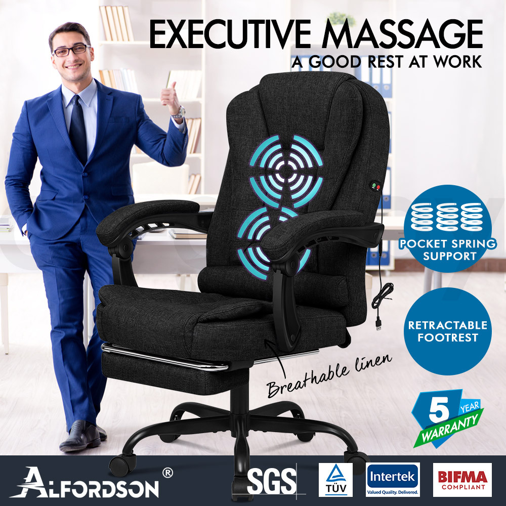 ALFORDSON Office Chair Mesh Executive Gaming Seat Leather Fabric Racing Tilt - Picture 841 of 1,188