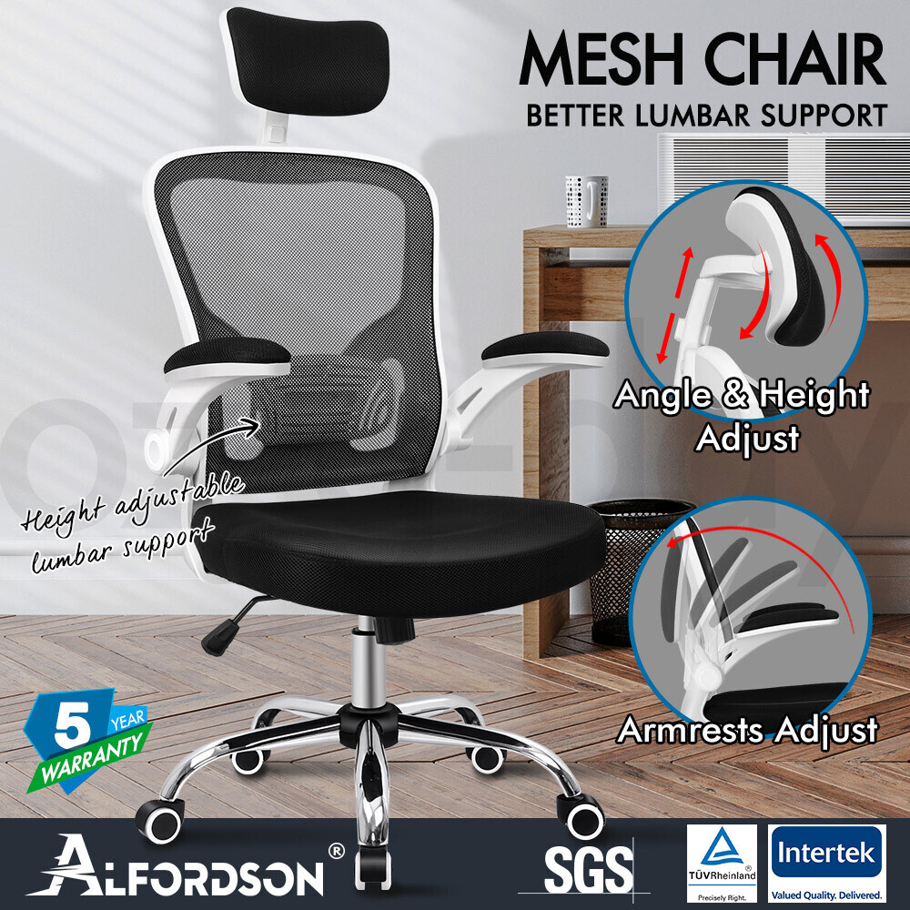 ALFORDSON Office Chair Mesh Executive Gaming Seat Leather Fabric Racing Tilt - Picture 997 of 1,188