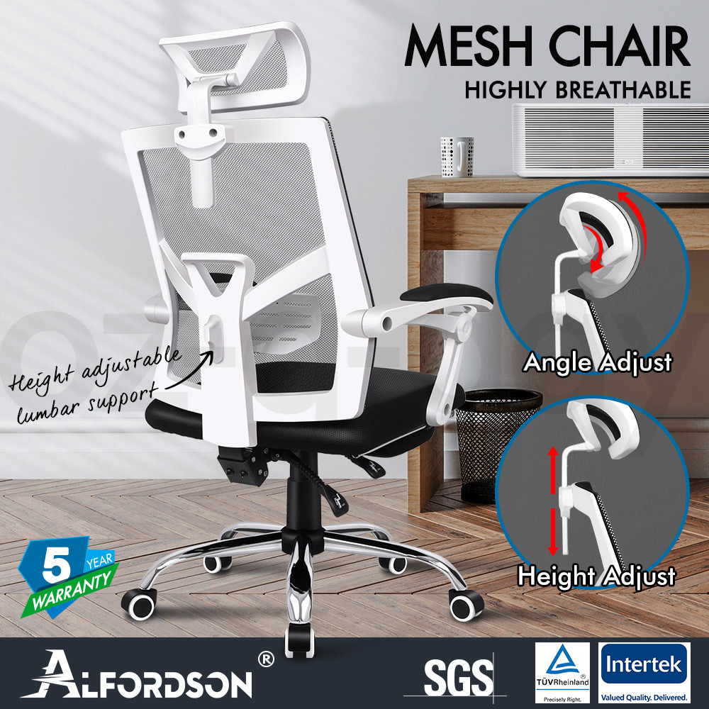 ALFORDSON Office Chair Mesh Executive Gaming Seat Leather Fabric Racing Tilt - Picture 985 of 1,188