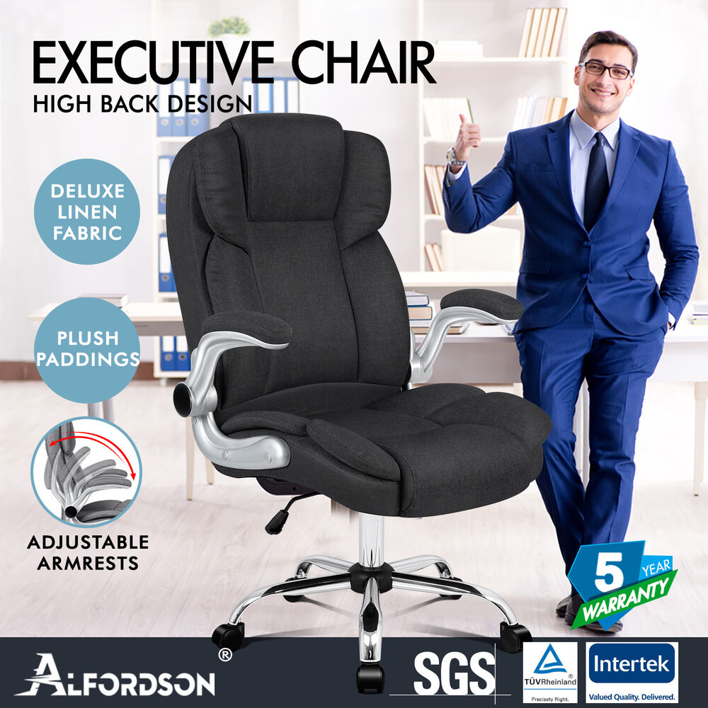 ALFORDSON Office Chair Executive Computer Gaming Leather Seat Racing Tilt - Picture 26 of 47