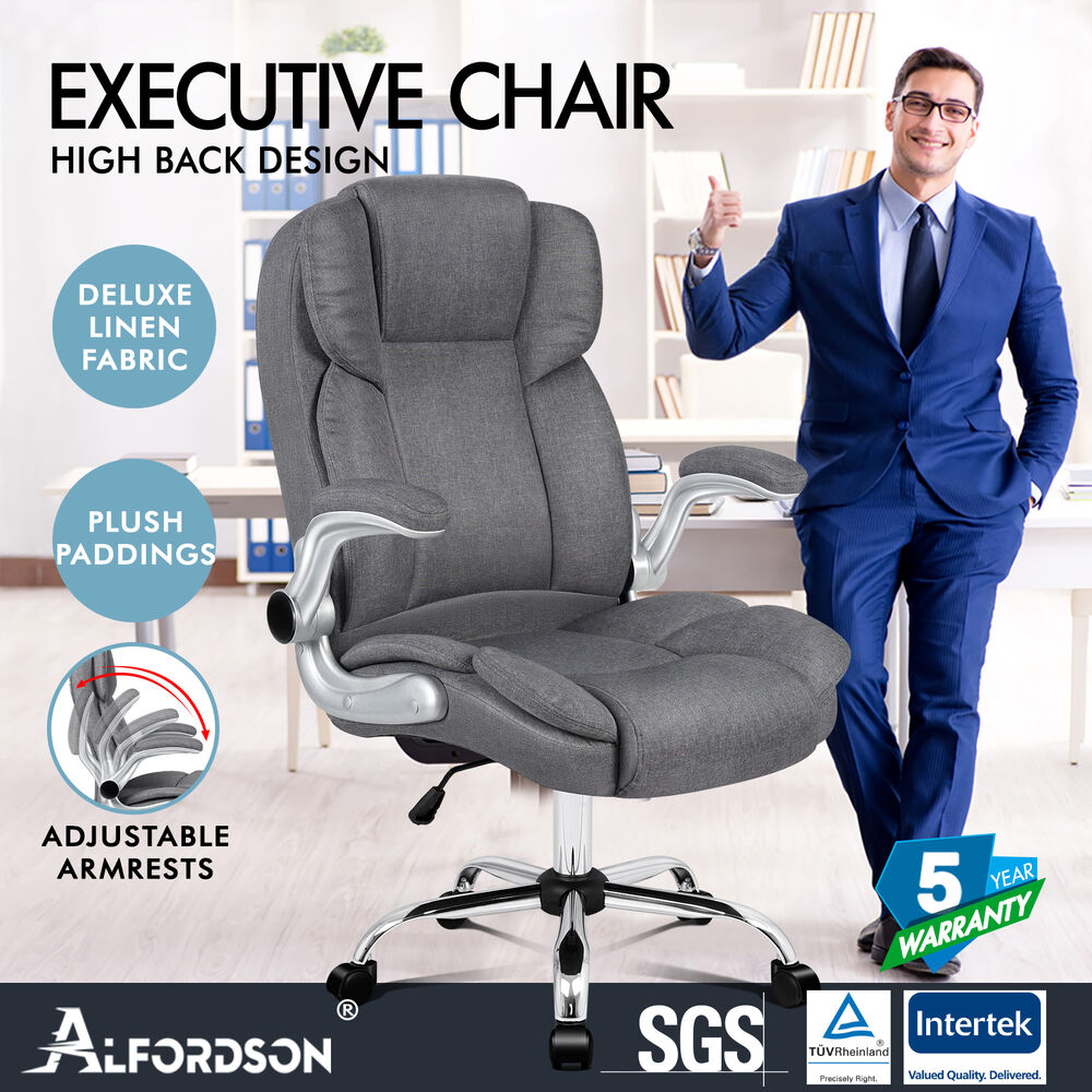 ALFORDSON Office Chair Executive Computer Gaming Leather Seat Racing Tilt - Picture 37 of 47
