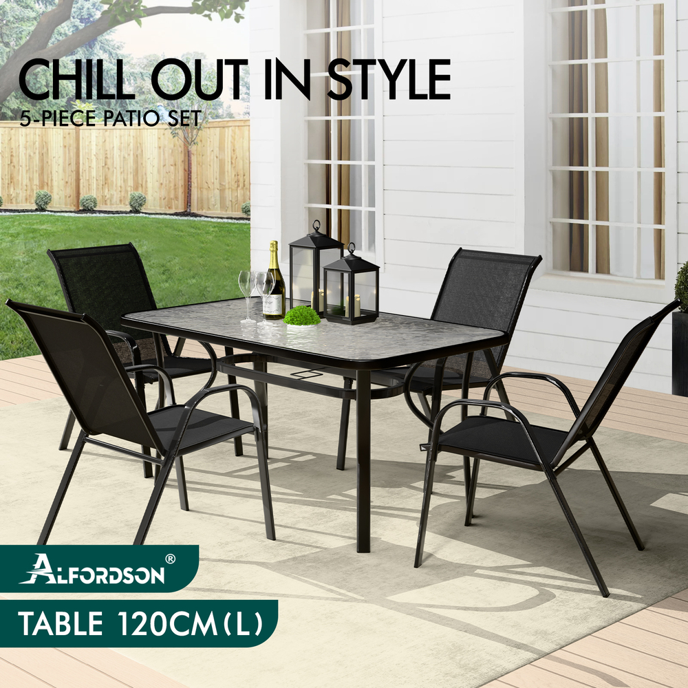 ALFORDSON Outdoor Dining Set Table and Chairs Patio Bistro Set Garden Furniture - Picture 13 of 228