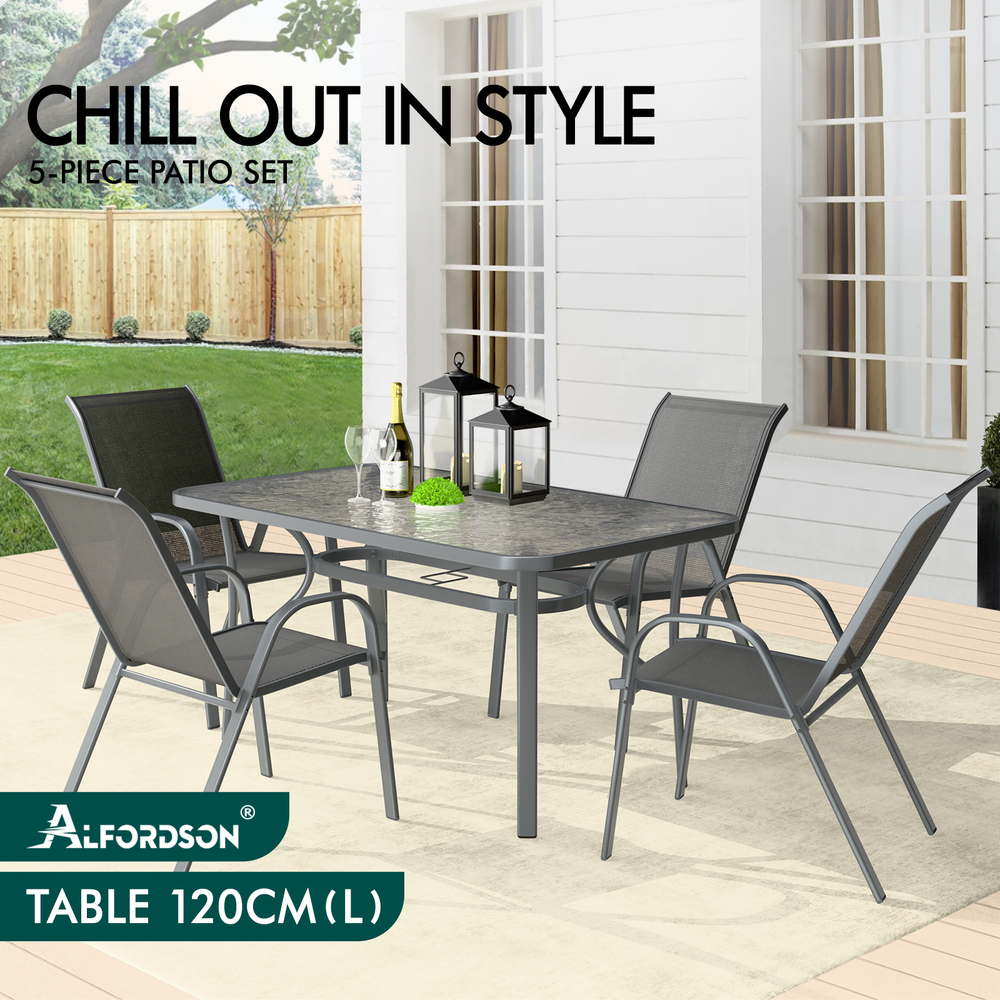 ALFORDSON Outdoor Dining Set Table and Chairs Patio Bistro Set Garden Furniture - Picture 25 of 228