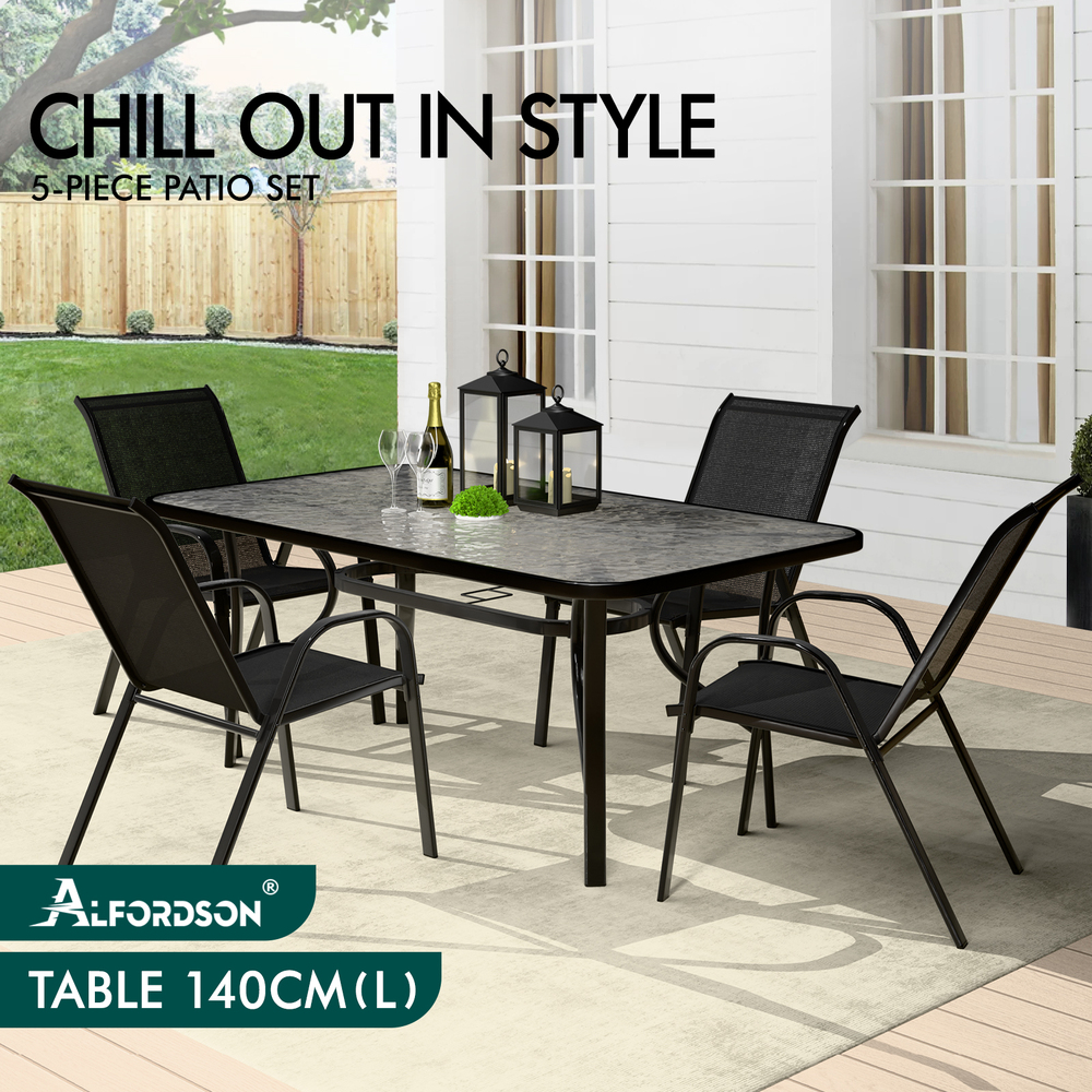 ALFORDSON Outdoor Dining Set Table and Chairs Patio Bistro Set Garden Furniture - Picture 37 of 228