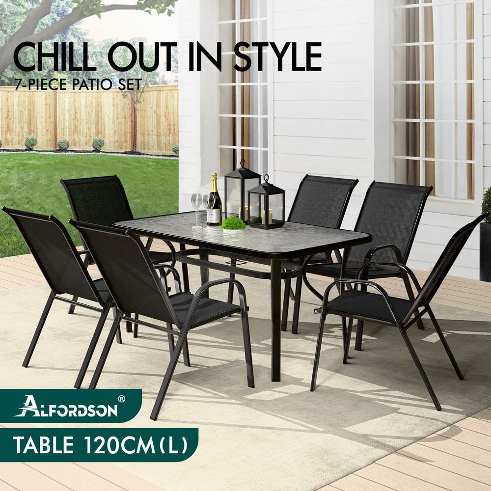 ALFORDSON Outdoor Dining Set Table and Chairs Patio Bistro Set Garden Furniture - Picture 61 of 228