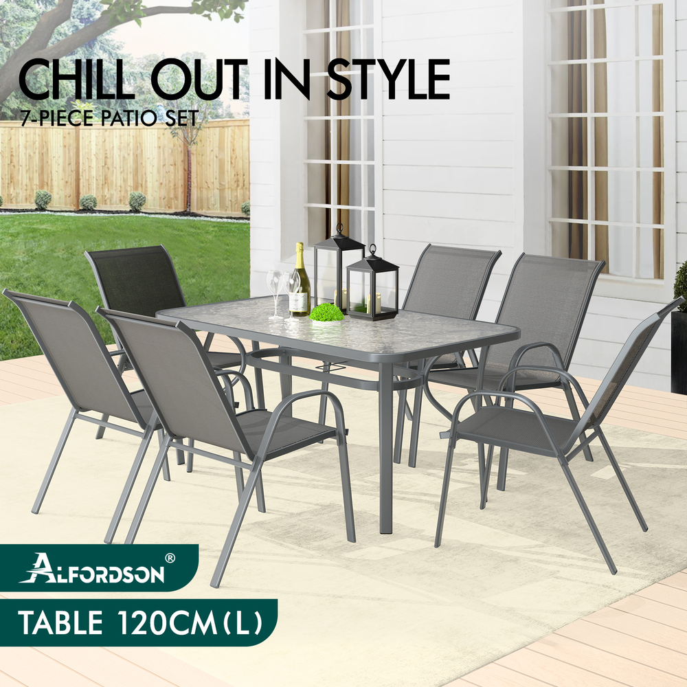 ALFORDSON Outdoor Dining Set Table and Chairs Patio Bistro Set Garden Furniture - Picture 73 of 228