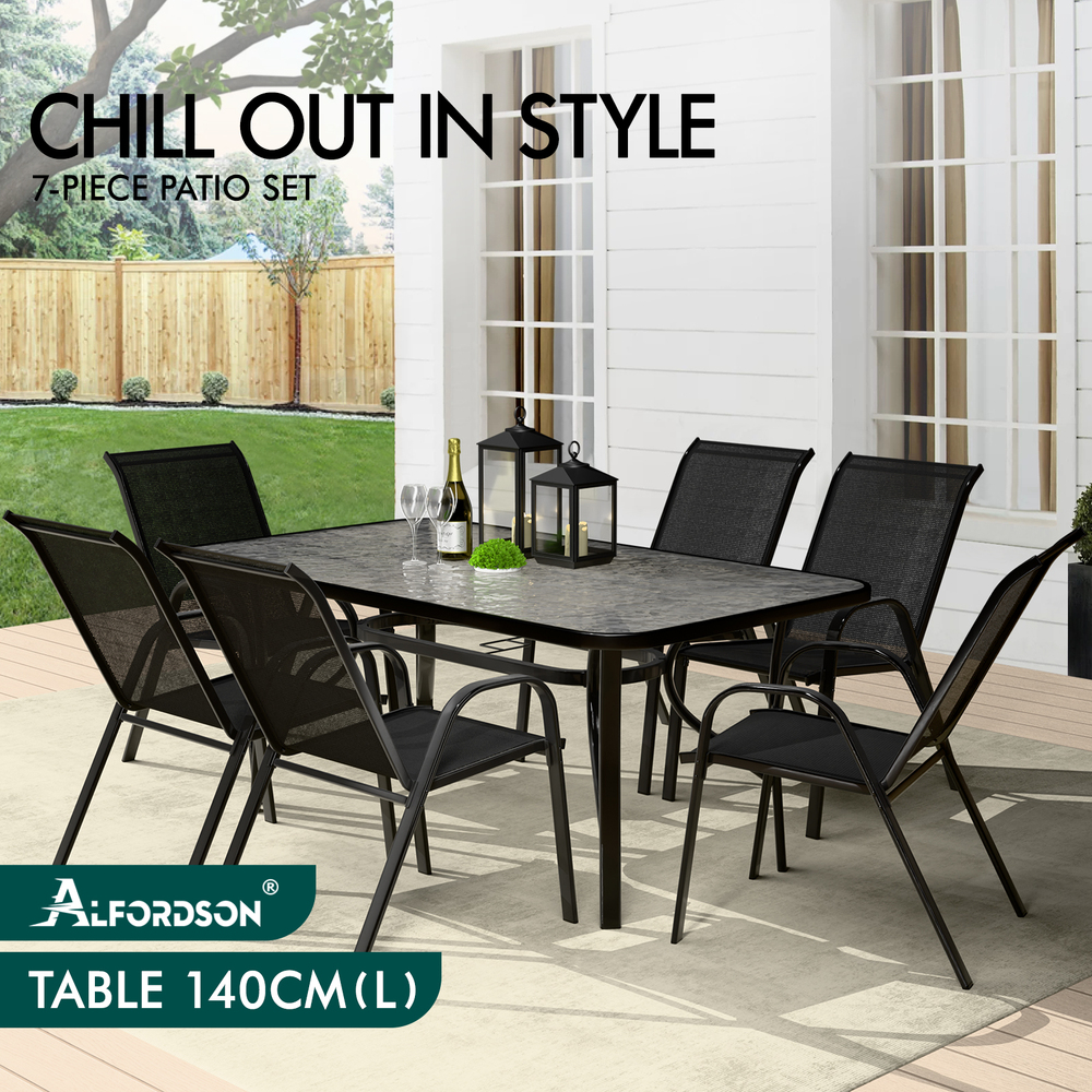 ALFORDSON Outdoor Dining Set Table and Chairs Patio Bistro Set Garden Furniture - Picture 85 of 228