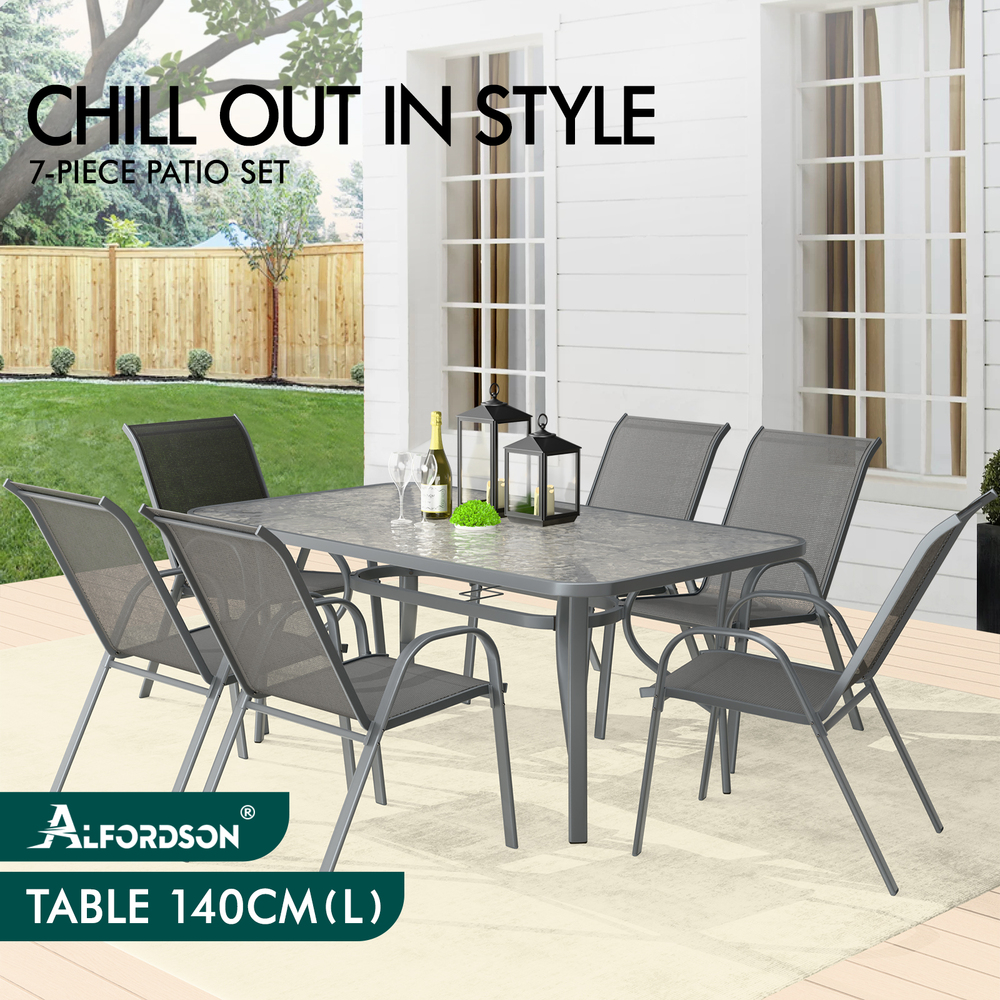 ALFORDSON Outdoor Dining Set Table and Chairs Patio Bistro Set Garden Furniture - Picture 97 of 228