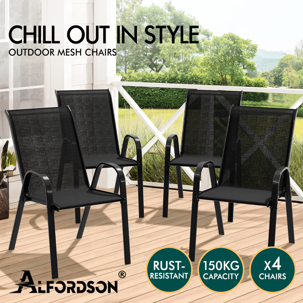 ALFORDSON Outdoor Dining Set Table and Chairs Patio Bistro Set Garden Furniture - Picture 121 of 228