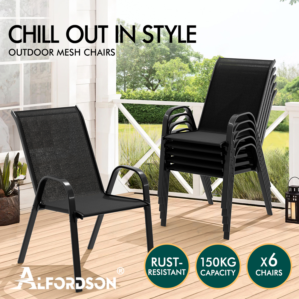 ALFORDSON Outdoor Dining Set Table and Chairs Patio Bistro Set Garden Furniture - Picture 133 of 228