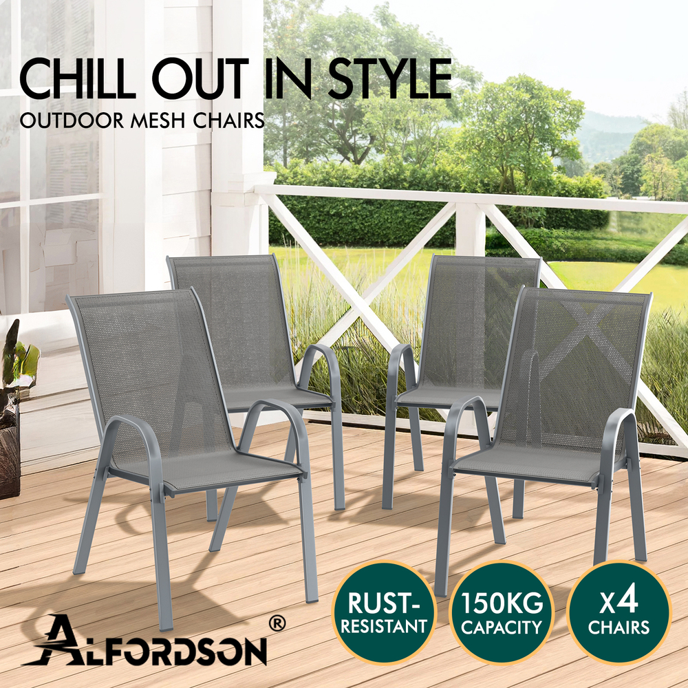 ALFORDSON Outdoor Dining Set Table and Chairs Patio Bistro Set Garden Furniture - Picture 157 of 228