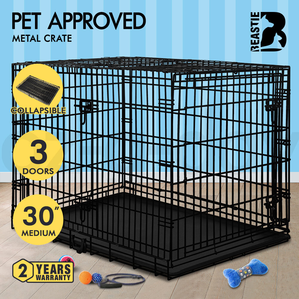 BEASTIE Dog Cage Pet Crate Kennel Cat Collapsible Metal Playpen 24"~ 48" Large - Picture 15 of 124