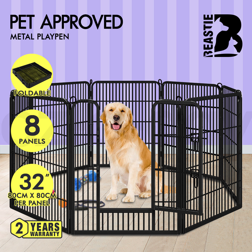 BEASTIE Dog Cage Pet Crate Kennel Cat Collapsible Metal Playpen 24"~ 48" Large - Picture 103 of 124