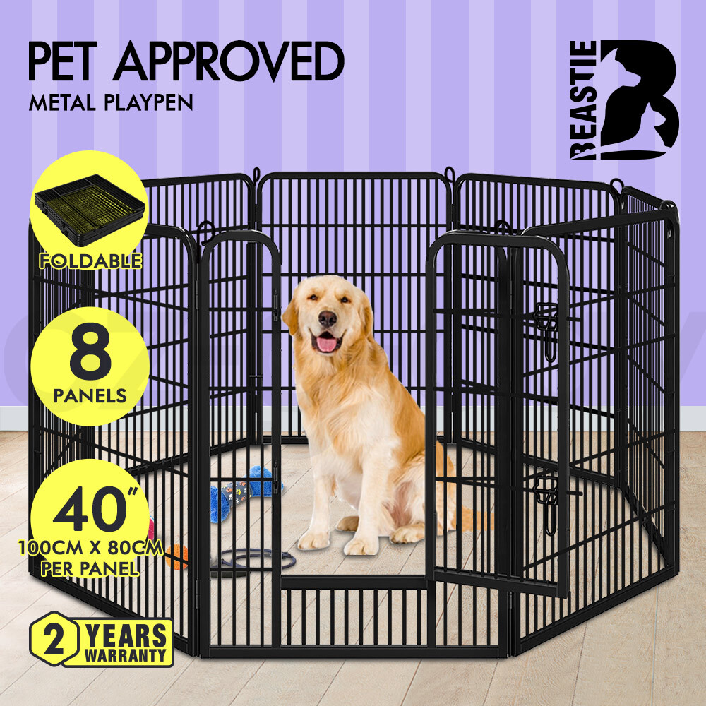 BEASTIE Dog Cage Pet Crate Kennel Cat Collapsible Metal Playpen 24"~ 48" Large - Picture 114 of 124