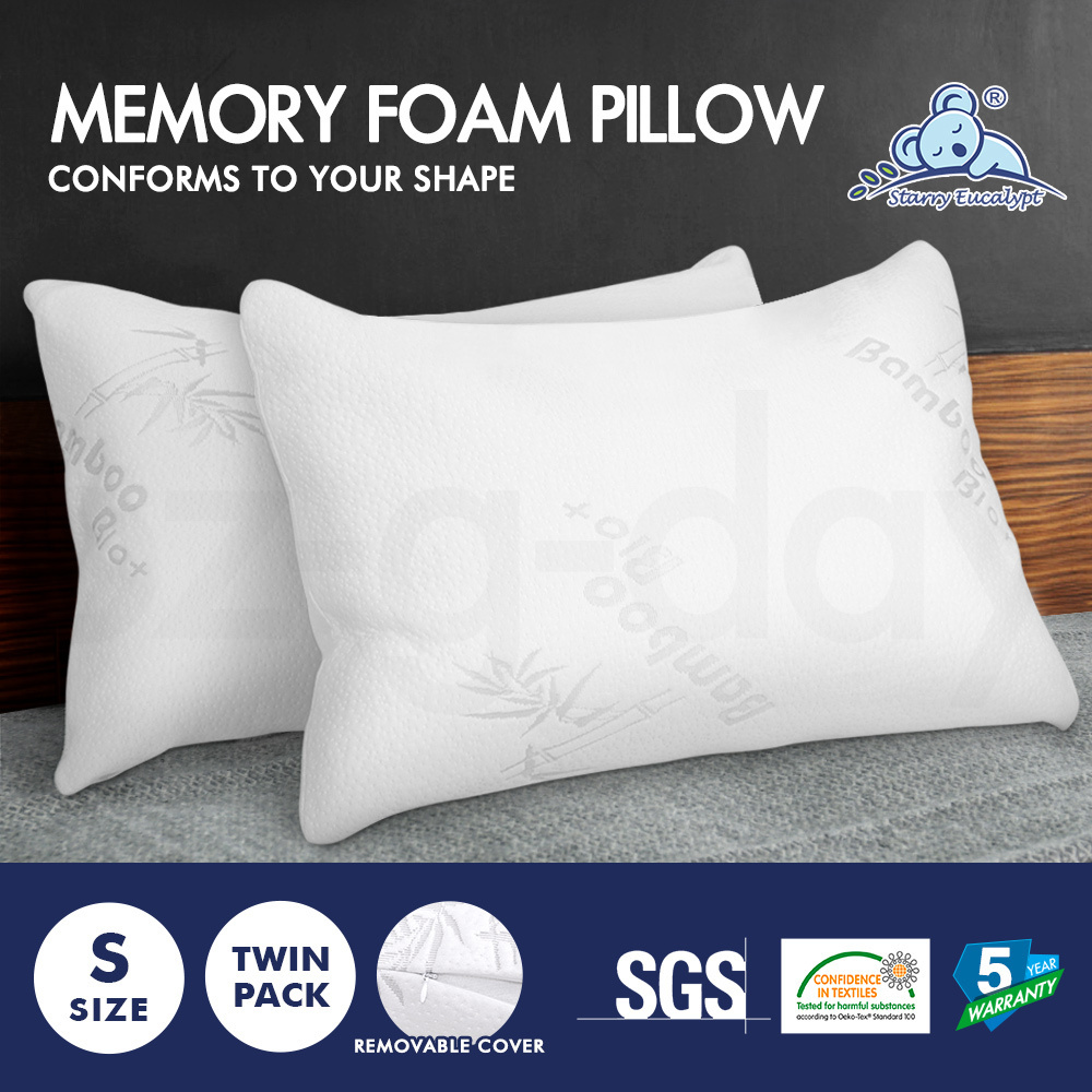 Starry Eucalypt Memory Foam Pillow Twin Pack Pillows Bamboo Fabric Cool