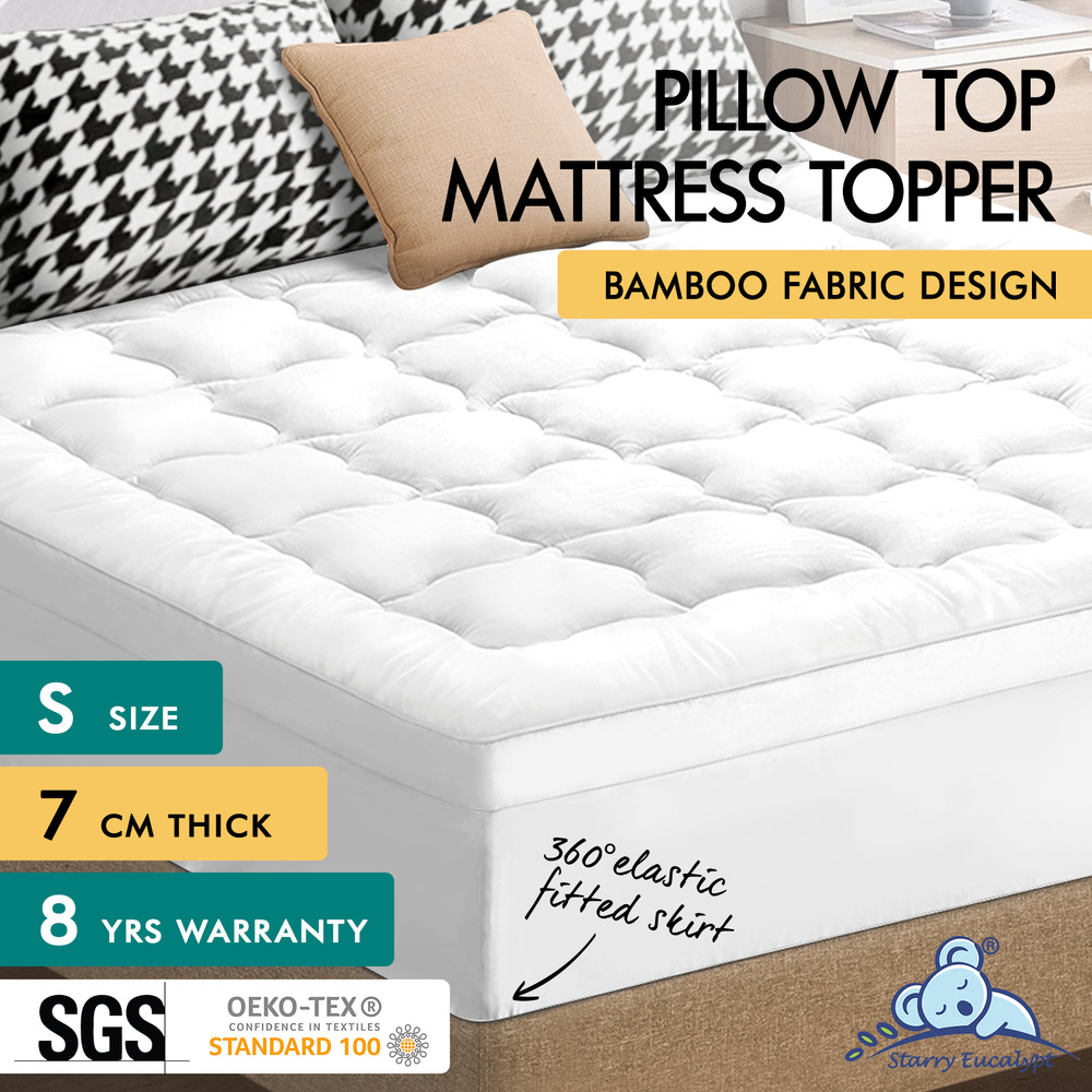 STARRY EUCALYPT Mattress Topper Pillowtop Luxury Bedding Mat Cover All Sizes 7cm - Picture 113 of 244