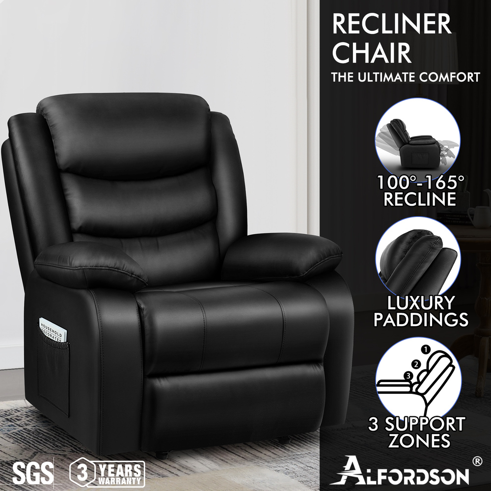 ALFORDSON Recliner Chair Armchair Power Lift Heated Massage Lounge Sofa Couch - Picture 53 of 72