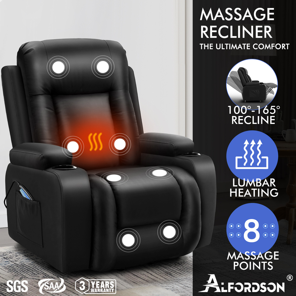 ALFORDSON Recliner Chair Armchair Power Lift Heated Massage Lounge Sofa Couch - Picture 43 of 72