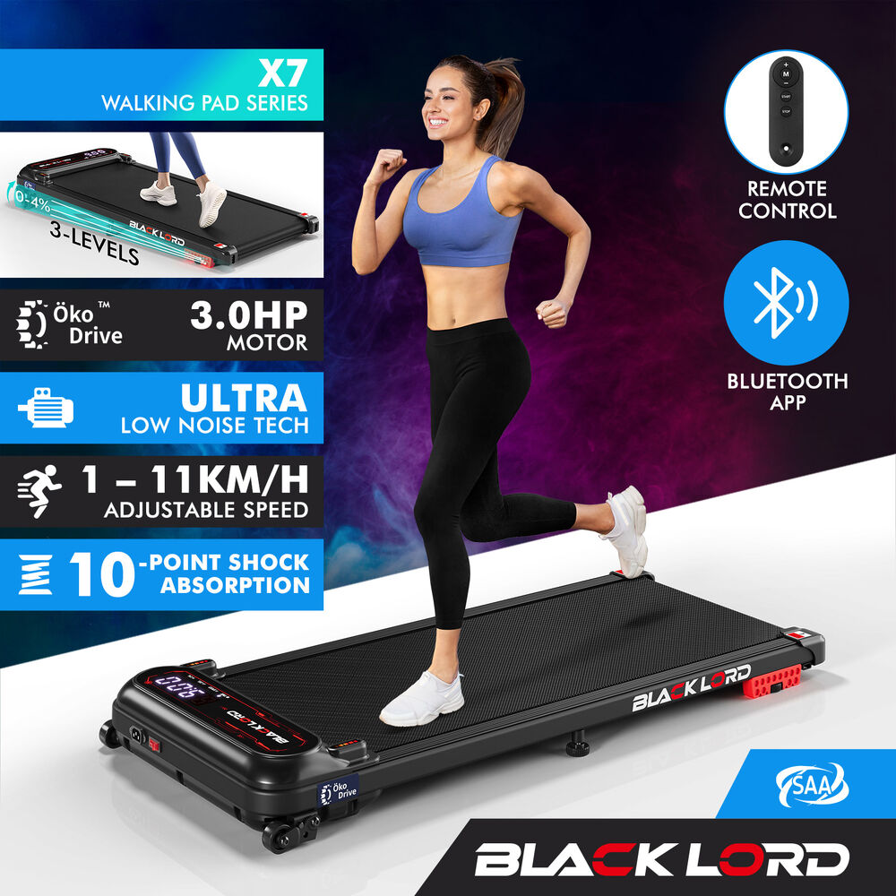 BLACK LORD Treadmill Electric Walking Pad Incline Shock Absorbers Home Gym - Picture 13 of 84