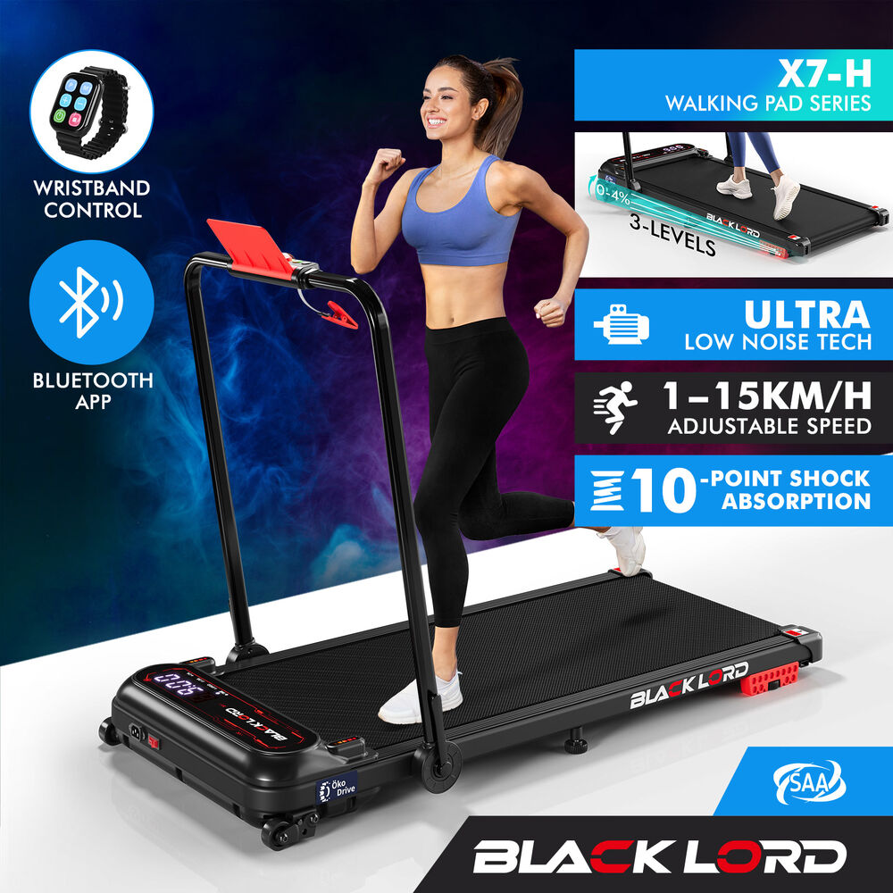BLACK LORD Treadmill Electric Walking Pad Incline Shock Absorbers Home Gym - Picture 49 of 84